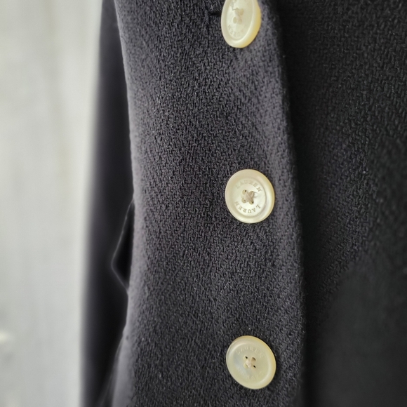 Ralph Lauren Navy Women's Blazer with White Buttons 100% Silk Size 4 - Picture 5 of 10